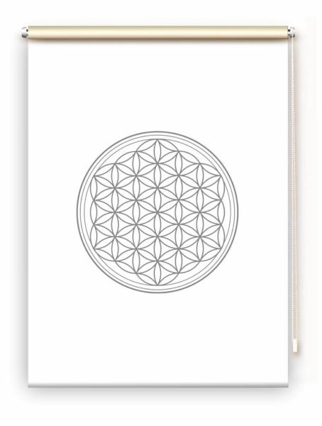 Rollo Blume des Lebens grau blanco  - Sichtschutz Extartiqe